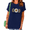 Navy Blue, variant on UNISHE Women's White Leopard Letter Daisy Print Graphic Short Sleeve T-Shirt Relaxed Style Tops