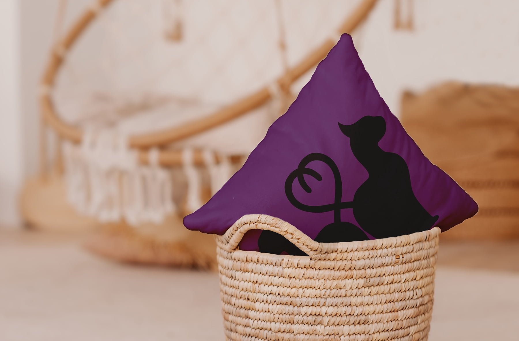Simply Daisy 16" x 16" Conniving Cats Decorative Throw Pillow, Amethyst