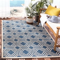 Safavieh Courtyard Brooklyn Geometric Indoor/Outdoor Area Rug, Navy/Beige, 2'7" x 5'
