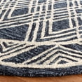 thumbnail image 3 of SAFAVIEH Micro-Loop Crispin Geometric Chevron Wool Area Rug, Navy/Ivory, 5' x 5' Round, 3 of 6