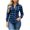*Blue, variant on Women's Classic Plaid Button Down Long Sleeve Shirt,Casual Slim Blouse Blue,Women's Plus L
