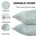 thumbnail image 5 of Outdoor Waterproof Throw Pillow Covers Set of 2 Teal Grey Stripes Decorative Pillowcases Lumbar Outdoor Pillows Cushion Case 20x12 Inch Lines Striped Patio Pillows for Couch Sofa Bed Garden, 5 of 9