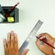 thumbnail image 5 of Regla de acero inoxidable | Doble cara en pulgadas y centímetros | Herramienta de medición duradera y fácil de leer | 13 pulgadas | Para estudiantes, dibujo técnico, oficina | Borde recto metálico, 5 of 6