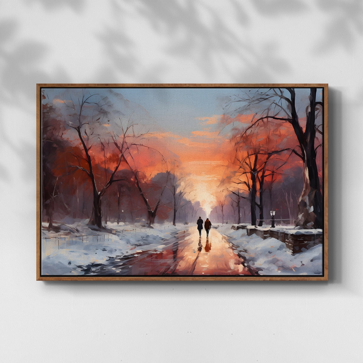 Vintage Landscape-CCXXIV By Wexford Home Framed in Walnut Wood Gallery Wrapped Canvas 27 in. x 41 in.