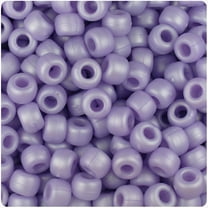 BeadTin Light Purple Ashed Pearl 9mm Barrel Pony Beads (500pc)