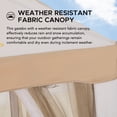 thumbnail image 5 of Sunjoy 8’ x 8’ Outdoor Patio Gazebo, Outdoor Backyard Modern 2-Tier Steel Frame Soft Top Gazebo with Mesh Netting - Grey & Khaki, 5 of 12