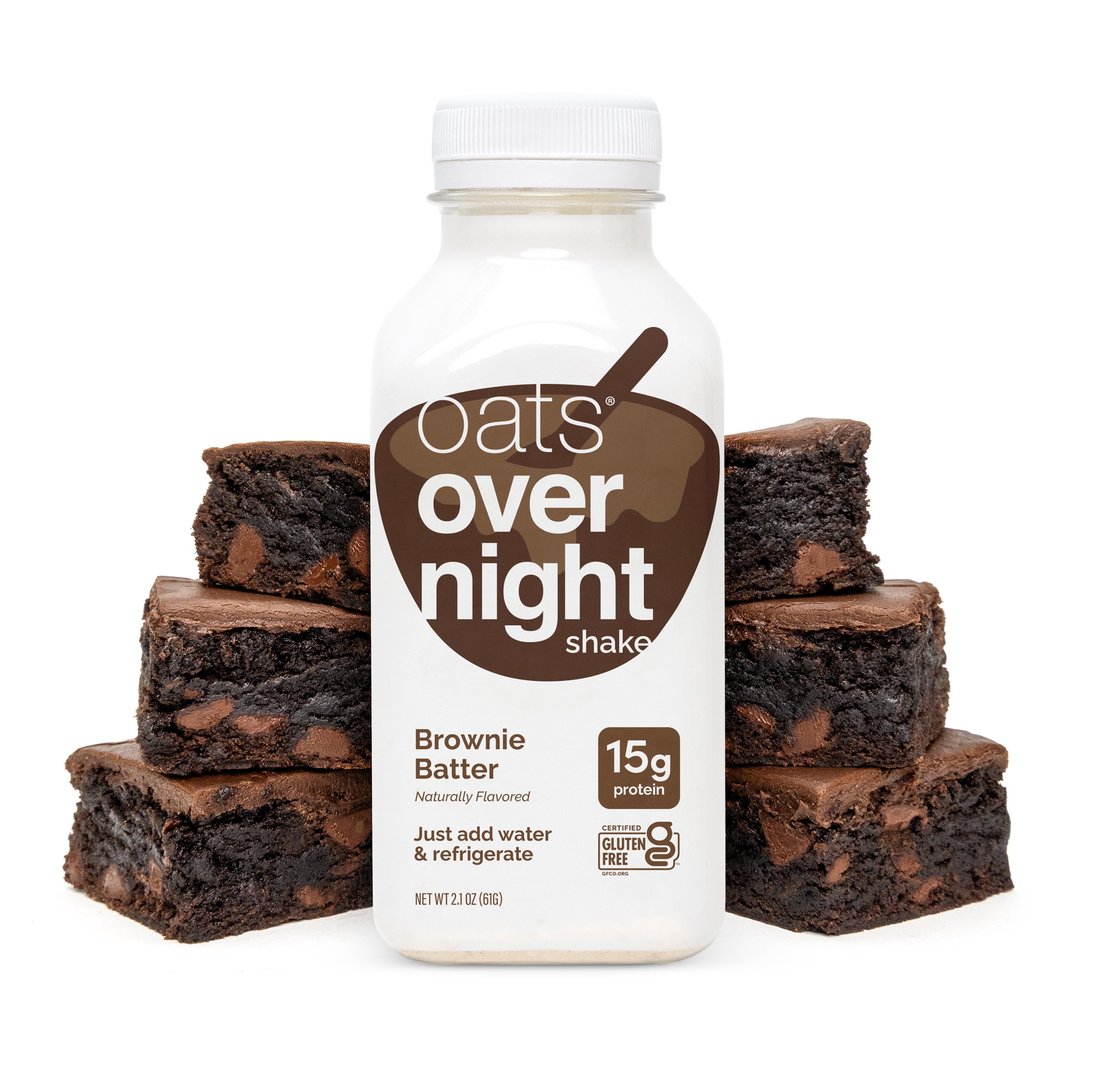 Oats Overnight Brownie Batter Protein Overnight Oatmeal Shake, 2.1 oz, 1 Count