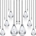 thumbnail image 1 of 8 Pieces Pull Chains Extension Fan Pull Chain Pendant Ceiling Fan Pull Chain 12 Inch Ceiling Fan Chain Extender Ornament with Ball Fan Chain Connector (Silver), 1 of 7