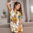 thumbnail image 3 of Kdxio Chemise de Nuit Imprimé Animaux de la Forêt Automne pour Femmes Manches Courtes Chemise de Nuit Décontractée Imprimée Robe de Nuit Ample Confortable Pyjama, 3 of 6