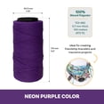 thumbnail image 5 of The Beadsmith Knot It Waxed Polyester Cord – Neon Purple Color – 0.7mm Diameter – Light Wax, 144 Meters (472 Feet) Per Spool – Make Jewelry, Macrame, Friendship Bracelets and DIY Crafts, 5 of 7