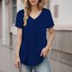 thumbnail image 2 of Camisa informal de manga corta para mujer - Top holgado con mezcla de rayón - Tallas S-XXXXXXL - Lavable a máquina, 2 of 5