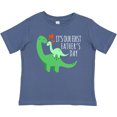 thumbnail image 3 of Inktastic It's Our First Father's Day Cute Dinosaur Family with Hearts Boys or Girls Baby T-Shirt, 3 of 5