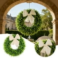 thumbnail image 2 of Boxwood Wreath for Front Door Year Round Indoor and Outdoor Hanging Greenery Arrangement with Lifelike and Full Dense Shape, 2 of 6