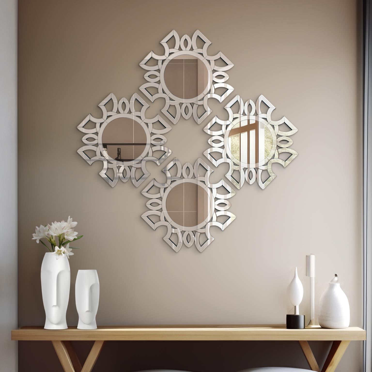 Tyler Dillon Symmetrical Cut Pattern Wall Mirror 19.75"H x 19.75"W