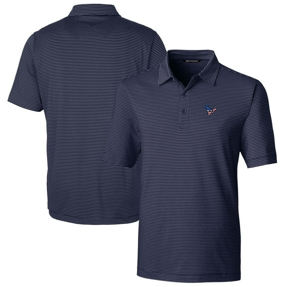 Men's Cutter & Buck Navy Houston Texans Big & Tall Forge Pencil Stripe Stretch Polo