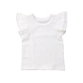 thumbnail image 1 of Bebé Niño Bebé Niña Top Básico Liso Volantes Camiseta Blusa Ropa Casual (1-2 Años Blanco), 1 of 5