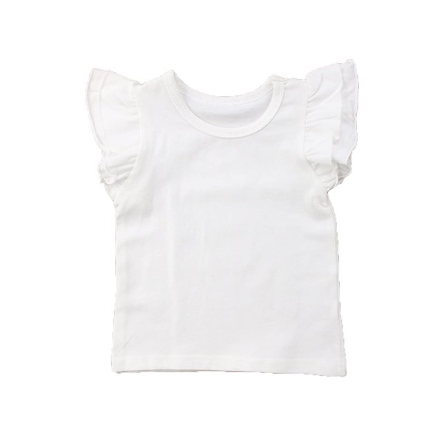 Bebé Niño Bebé Niña Top Básico Liso Volantes Camiseta Blusa Ropa Casual (1-2 Años Blanco)