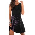 thumbnail image 4 of SMihono Robe d'Été Bohème pour Femmes Grande Taille Mode d'Été Imprimée Col Rond Patchwork Sans Manches, 4 of 6