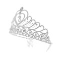 thumbnail image 2 of 21 Tiaras Crowns Birthday Party Rhinestone Crystal Tiara Crown Sweet 21 Birthday Tiara (Silver), 2 of 6