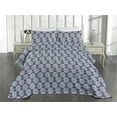 thumbnail image 2 of Ambesonne Palm Leaf Quilted Coverlet 3 Pcs, Navy Tropic Leaves Exotic, Queen Size, Navy Blue White, 2 of 4