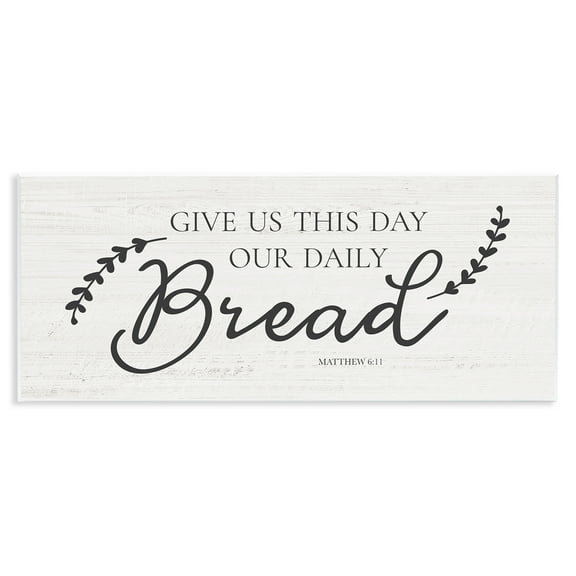 Stupell Industries Spiritual Daily Bread Proverb Religious & Spiritual Painting Unframed Art Print Wall Art, 17 x 7