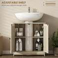 thumbnail image 4 of HOMCOM Under Sink Bathroom Cabinet with 2 Doors and Shelf, Pedestal Sink Bathroom Vanity Furniture, Weathered Gray Oak, 4 of 9