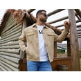 thumbnail image 6 of Denim Jackets for Men Trucker Jean Jacket Unlined Coats Spring Fall Outfits(Khaki,XS), 6 of 8