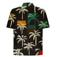 thumbnail image 4 of AHTJRT Men's Tropical Aloha Shirt Vibrant Palm Frond Prints Perfect for Beach Parties & Summer Getaways Black M, 4 of 5