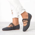 thumbnail image 3 of Rokment Knit Strappy Ballet Flat Dress Shoes for Women Spring Fall Casual Stretchy Square Toe Low Heels Slip on Mary Jane Loafers, 3 of 6