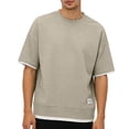 thumbnail image 3 of BRGZLK Men's Short Sleeved Casual Fashion Top Fake Summer Waffle T-Shirt Crew Neck Pullovers Workout Casual Tee Tops, 3 of 7