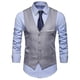 thumbnail image 3 of Chaleco de traje de color liso para hombre de talla grande Chaleco de negocios con un solo pecho, 3 of 5