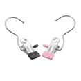 thumbnail image 1 of Coideal Perchas Para Botas Ganchos Para Colgar Ropa Clips 16 Piezas Pinzas Para Ropa Portátiles De Acero Inoxidable Para Secar Viajes En El Armario (Negro Rosa), 1 of 5