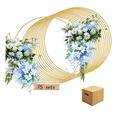 thumbnail image 1 of 15 pzs Centro De Mesa Con Forma De Aro Floral Metal Boda 30cm Lab.G,  Dorado, 1 of 5