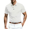 thumbnail image 3 of DDAPJ pyju Mens Textured Polos Shirt Slim Fit Stretch Golf Shirt Business Casual Short Sleeve Collared T-shirt Liquidación Prime Today White M, 3 of 4