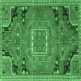 thumbnail image 1 of Ahgly Company Indoor Square Medallion Emerald Green Traditional Area Rugs, 6' Square, 1 of 4