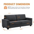 thumbnail image 4 of Ourlova 83 Inch Sofa 3 Seater Mid Century Chenille Tool Free Assembly Charcoal, 4 of 6