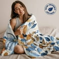 thumbnail image 2 of Fall Thanksgiving Throw Blankets, White Orange Blue Pumpkin Floral Leaf Soft Fleece Blanket Decorative for Home Sofa Couch Chair Living Bedroom, 30x40 Inches,, 2 of 8