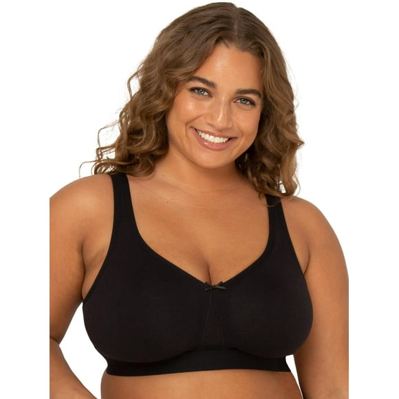 Bra Fruit of the Loom para mujer, talla grande, inalámbrico, algodón