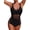 Black, variant on Women'S V-Neck Swimsuit with Tummy Control and Mesh Inserts Leopard Print XL