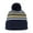 Navy/ White/ Grey/ Gold, variant on Sportsman Unisex 12" Striped Pom-Pom Cuffed Beanie Hat Fleece Lined for Cold Weather, Black/ White/ Grey/ Red