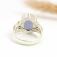 thumbnail image 5 of SATYAVIE JEWELLERY Handmade Silver Iolite Ring, 925 Sterling Silver Rings, Oval-Cut Gemstone Oxidised Jewelry, Vintage Ring Gift for Women, 5 of 6