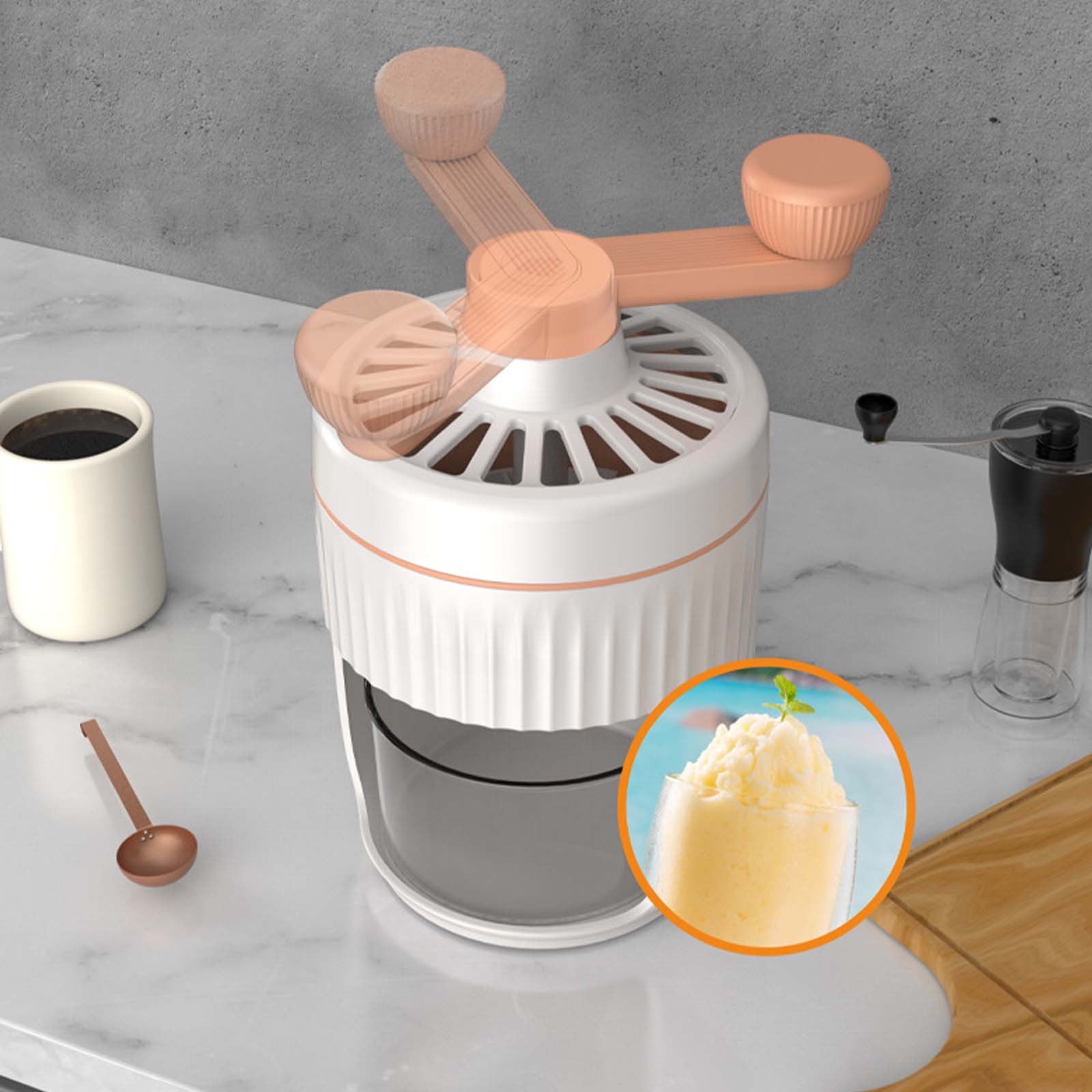 openpig Shaved Ice Machine Snow Cone Machine Manual, Portable Ice Crusher and Shaved Ice Machine, Manual Ice Shaver Hand Crank Ice Crusher