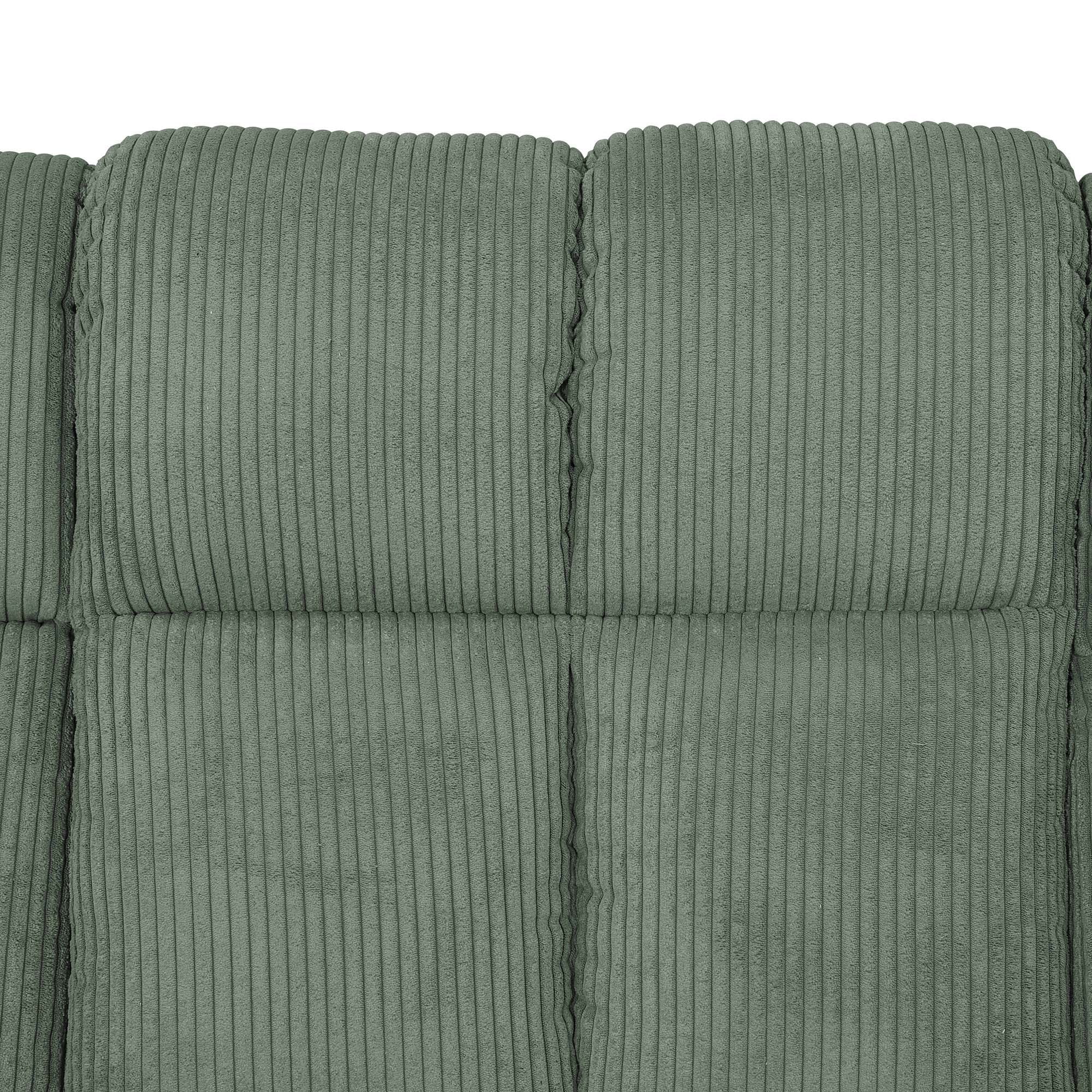 Gewnee Multifunctional Loveseat, Cup Holders, Corduroy Upholstery, Solid Wood Frame, Ideal for Living Room, Green