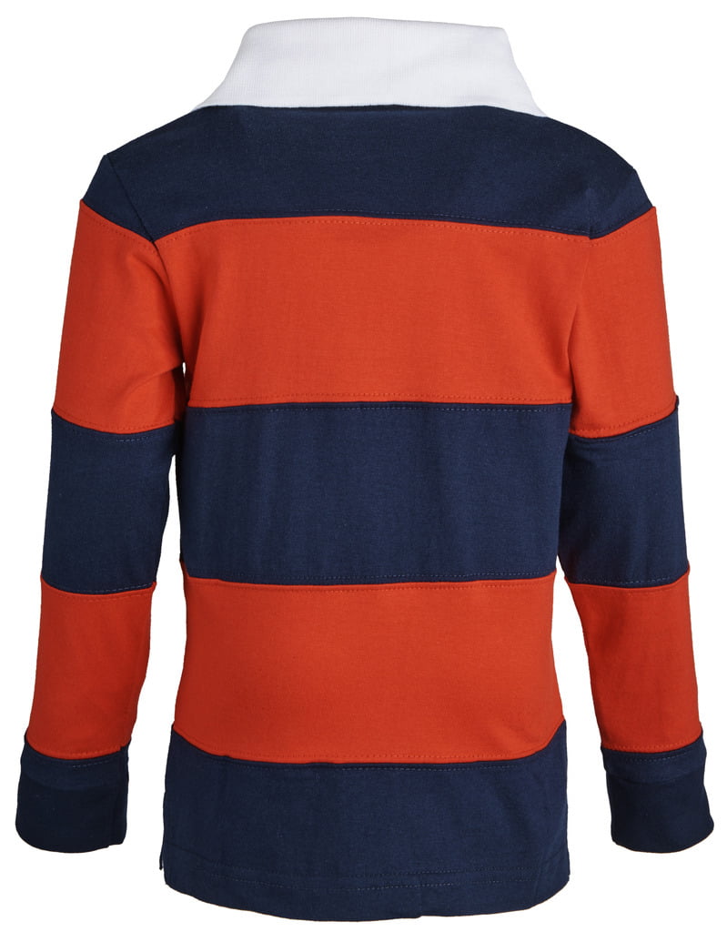Kids Children Boy Girl Long Sleeve Plain Rugby 100% Cotton Collar Shirt 