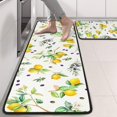 thumbnail image 2 of Kitchen Rugs Sets Of 2,Yellow Lemon Fruit Olives White Pattern Anti Fatigue Kitchen Mat Rugs Non Slip Washable,Decorative Kitchen Floor Mats for Kitchen,Sink,Laundry,17"x47"+17"x47", 2 of 5
