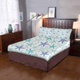 thumbnail image 2 of ABPHQTO Juego de ropa de cama de 3 piezas Funda nórdica azul de estrellas de mar con 2 fundas de almohada para la decoración de la habitación del hogar, 2 of 4
