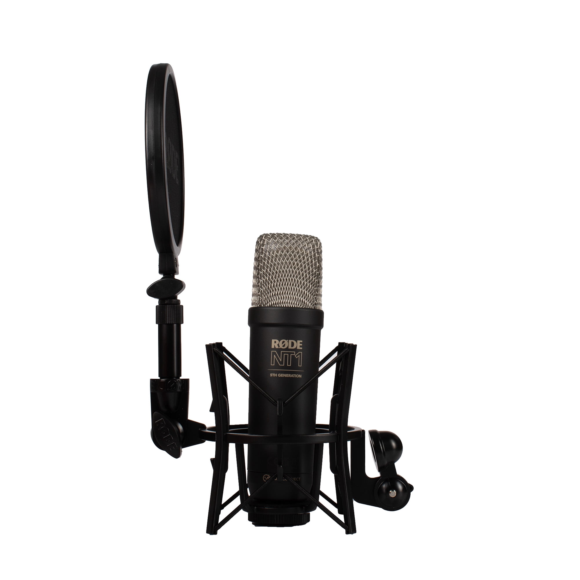 RØDE NT1 5th Generation Large-diaphragm Studio Condenser Microphone with XLR and USB Outputs, Shock Mount and Pop Filter for Music Production, Vocal Recording and Podcasting (Black)