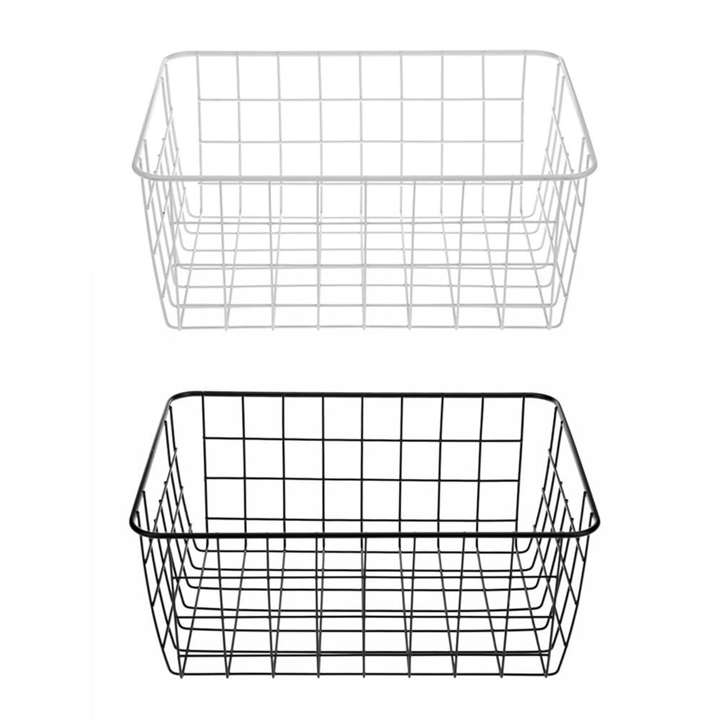 Kitchen Storage Basket Nordic Iron Wire Wall Hanging Bathroom Shelf Rack holder 