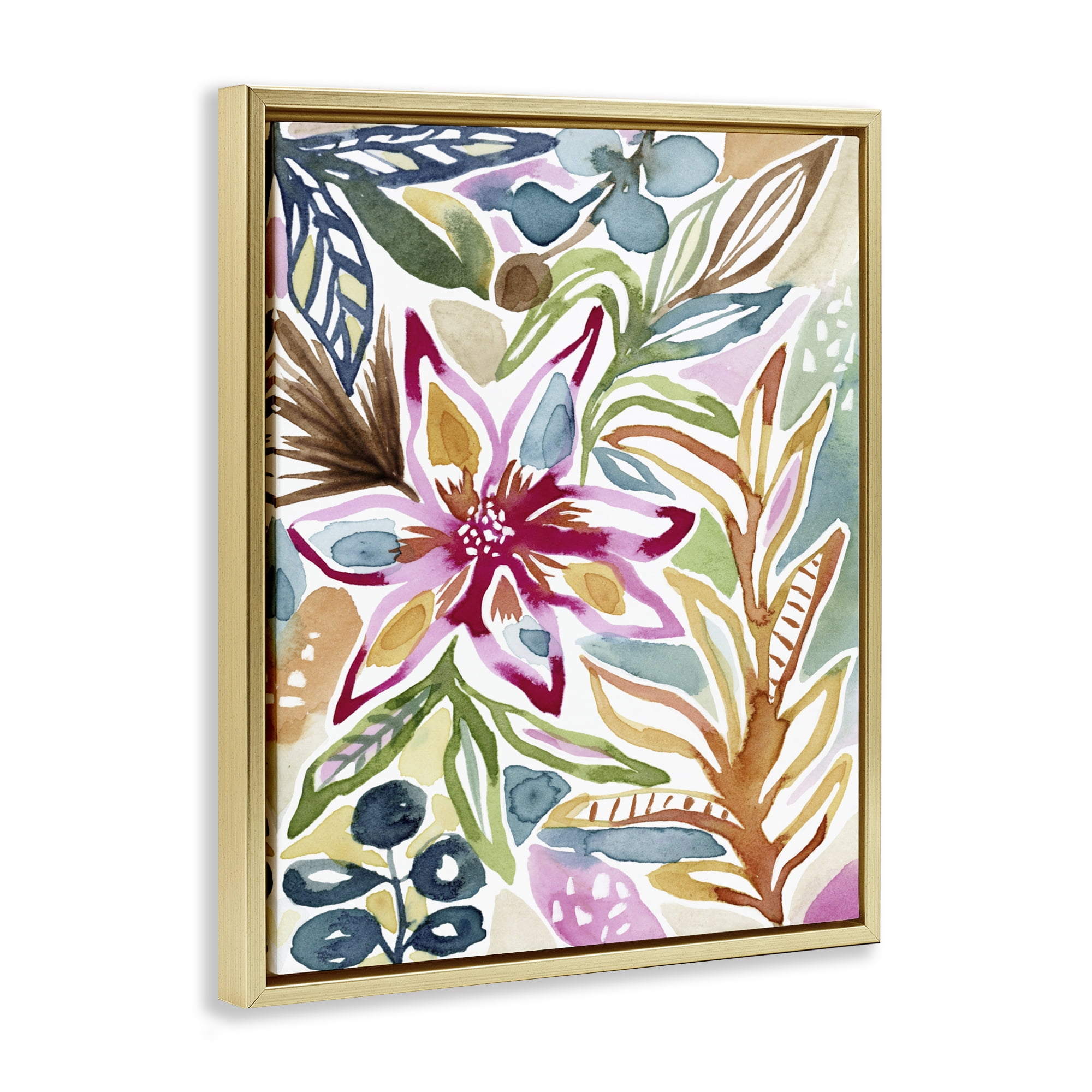 Stupell Industries Vibrant Garden Impressions Gold Framed Floater Canvas Wall Art, design by Lisa Nohren