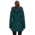 thumbnail image 4 of Wantdo Women's Winter Jacket Mid-Length Winter Coat Hooded Puffer Jacket Blackish Green L, 4 of 10